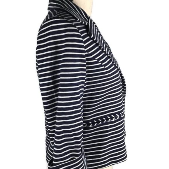 Anthropologie Cartonnier En Route Blazer Button Women's Size Sm Nautical Striped - Picture 2 of 8